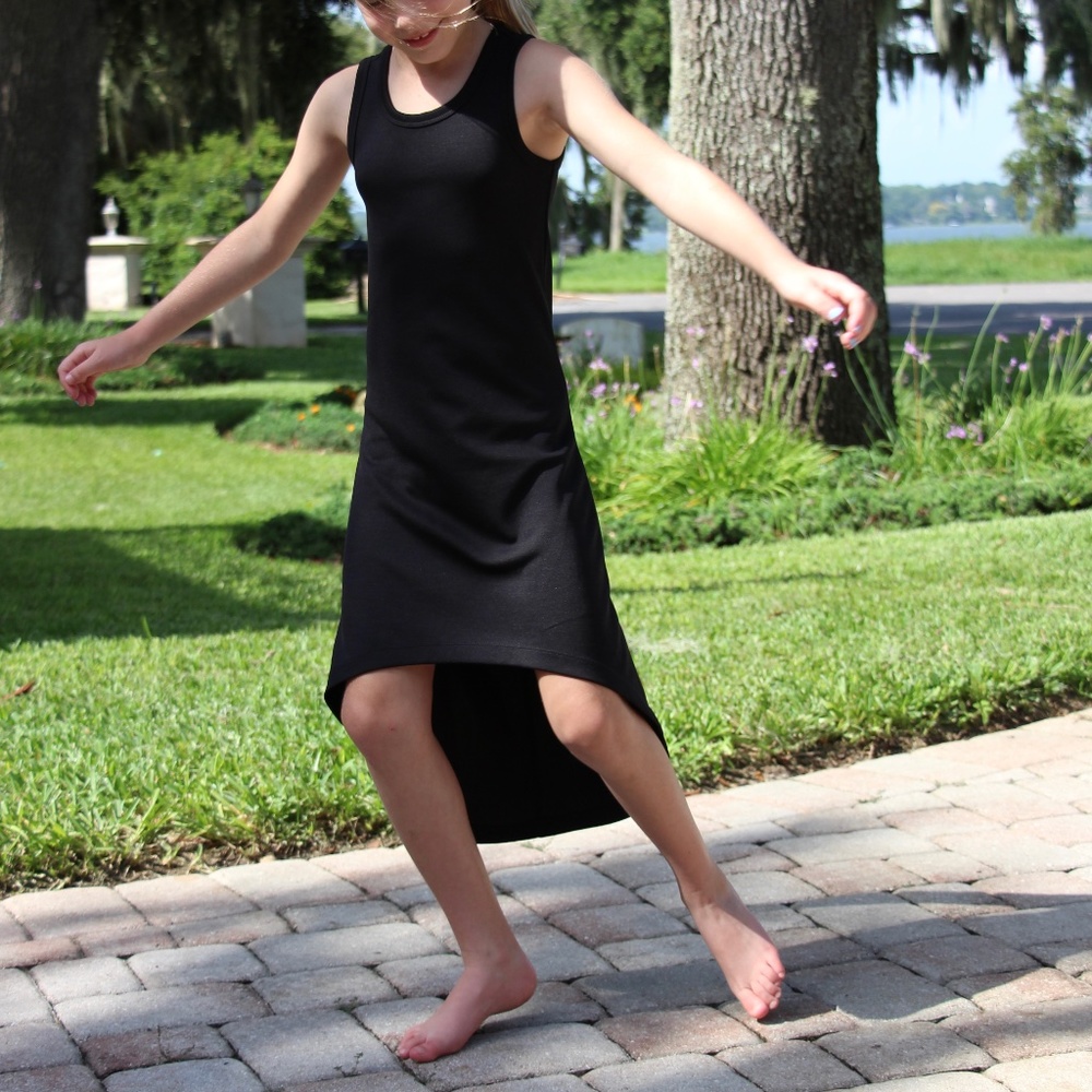 Reel Legends Sleeveless Hi-Low Black Dress